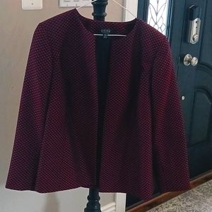 Woman's 16W Jacket in Muted Red/Black Textured Dot pattern